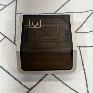 Bulova Watch Box OS White Brown Vintage Accutron Presentation Case Arrow NO PAD
